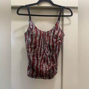 Vintage Rocky Horror Red and Silver Sequin Tank Top
